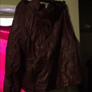 XL red leather jacket